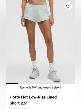 Lululemon Hotty Hot High-Rise Lined Short 2.5 inch -  Mint Breeze sz 8